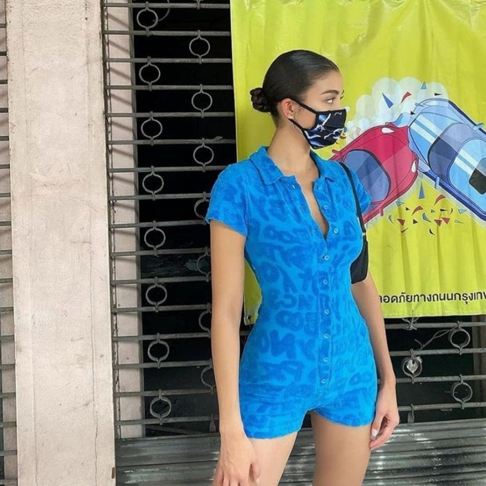 Blue one piece romper